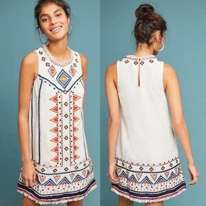 Anthropologie Akemi Kin Reagan Embroidered Shift Dress Size 6